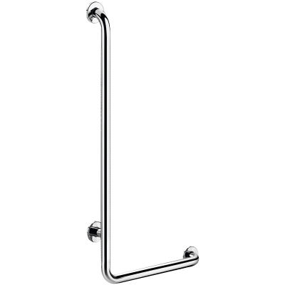 L-shaped stainless steel shower grab bar, bright, H. 1,150mm