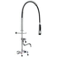 5834-Wall-mounted pre-rinse mixer set with swivelling tubular spout