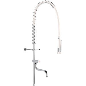 White pre-rinse set without valve with long column