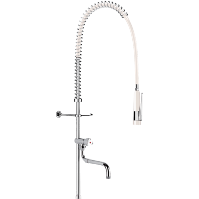 White pre-rinse set without valve with long column